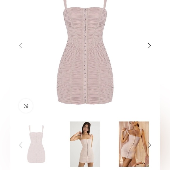 NEW House of CB Cate Ruched Mini Dress Size XS - Picture 1 of 9